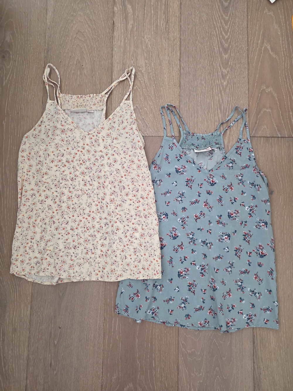 SO Floral Double Cami Set - Blue & Cream